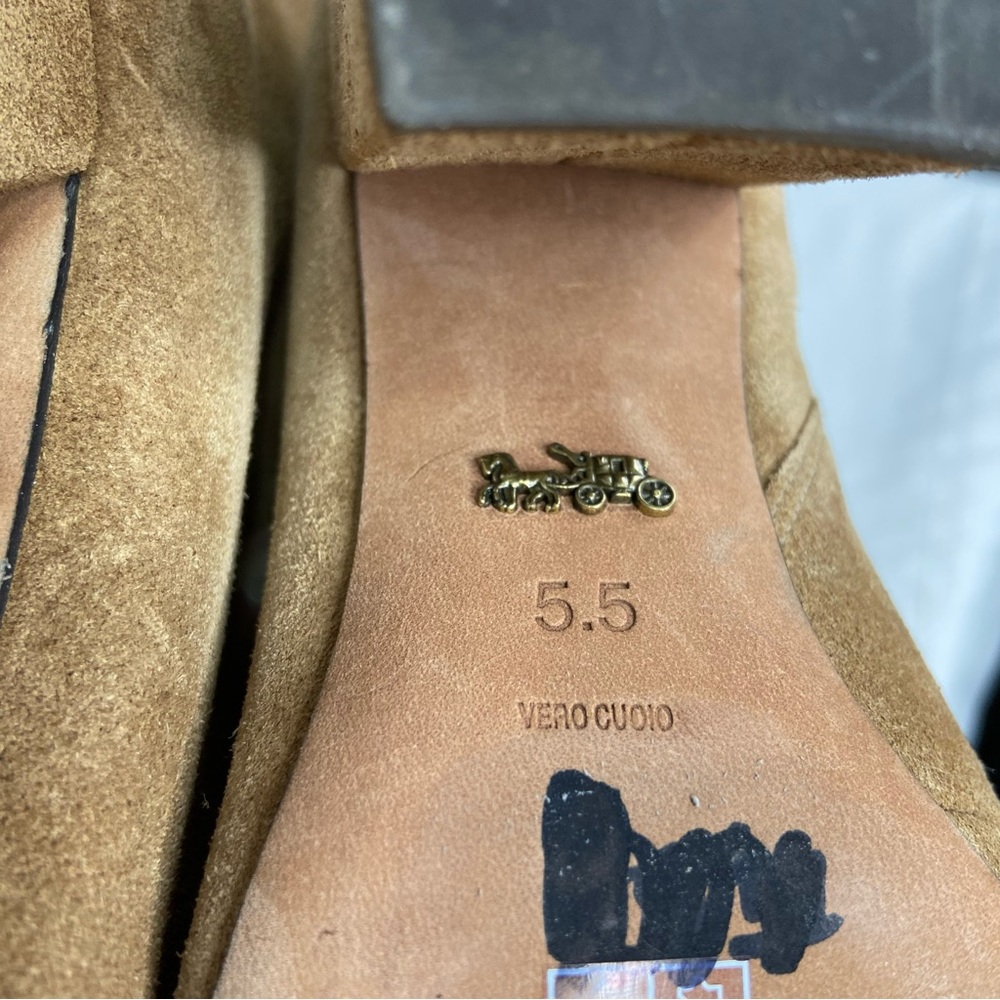 Coach Camel Suede Dean Lace Up Booties - Picture 10 of 10
